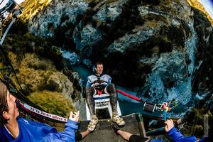 Team Seagate member Chris Forne about to go off at the Canyon Swing 